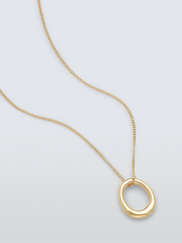 John Lewis Irregular Oval Pendant Necklace, Gold