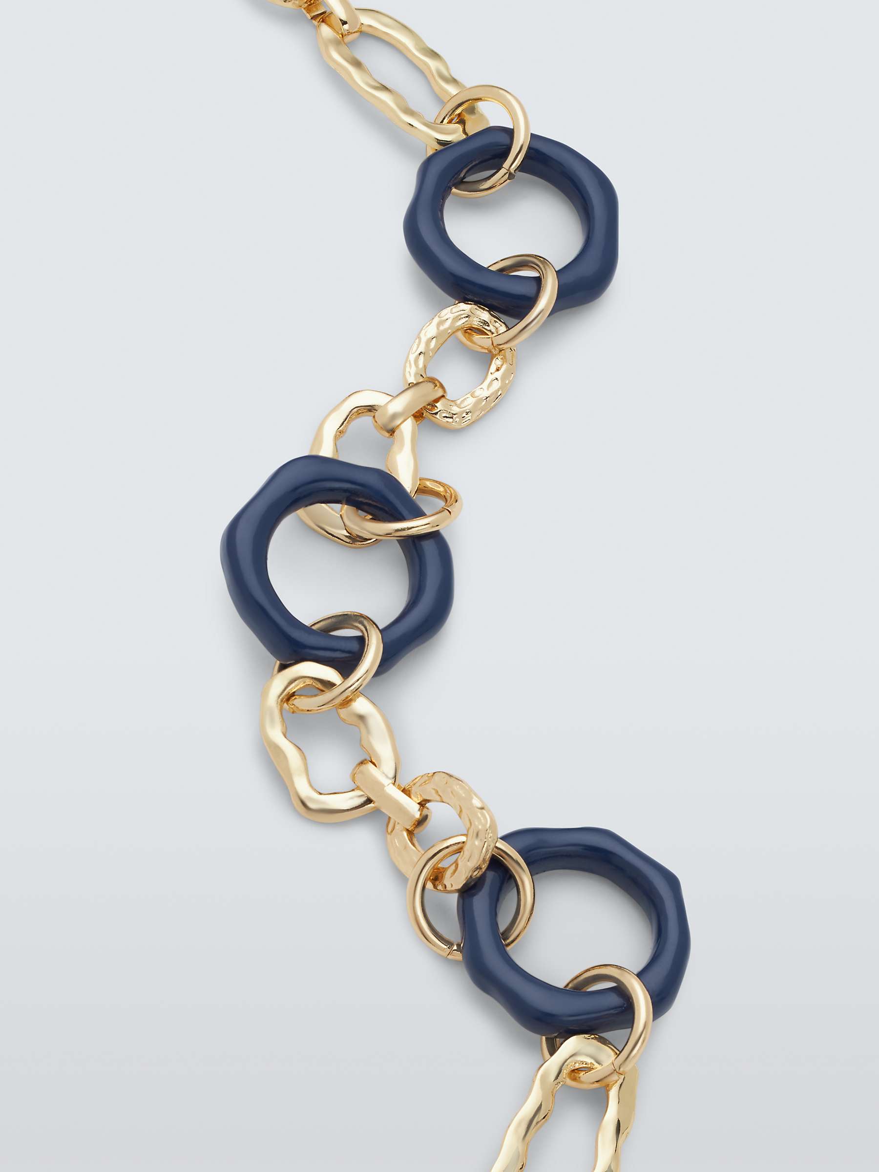 Buy John Lewis Multi Link Textured Necklace, Gold/Blue Online at johnlewis.com