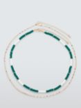 John Lewis Multi Disc Necklace, Pack of 2, Green/White