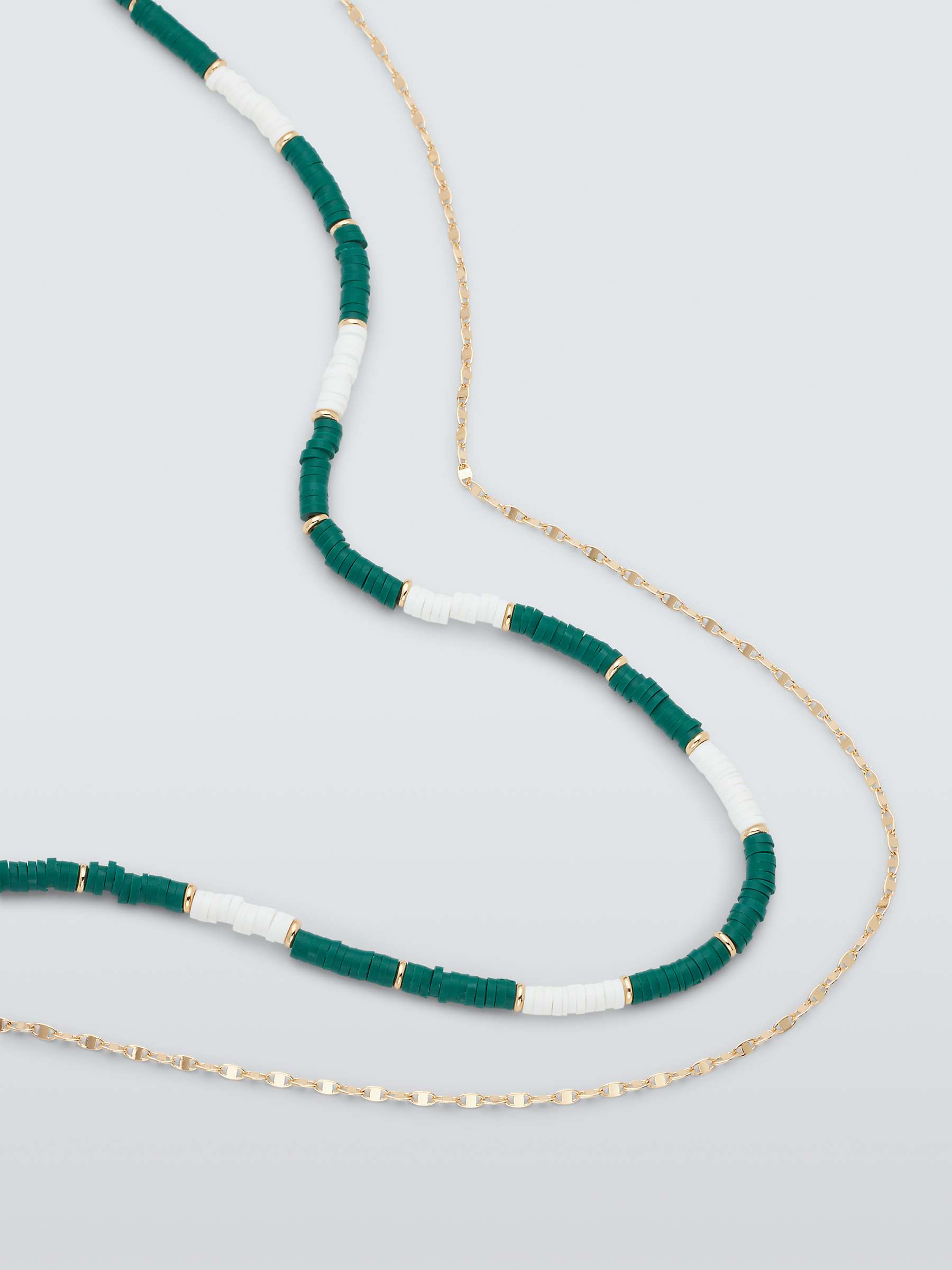 Buy John Lewis Multi Disc Necklace, Pack of 2, Green/White Online at johnlewis.com
