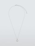 John Lewis Twisted Cubic Zirconia Pendant Necklace, Silver