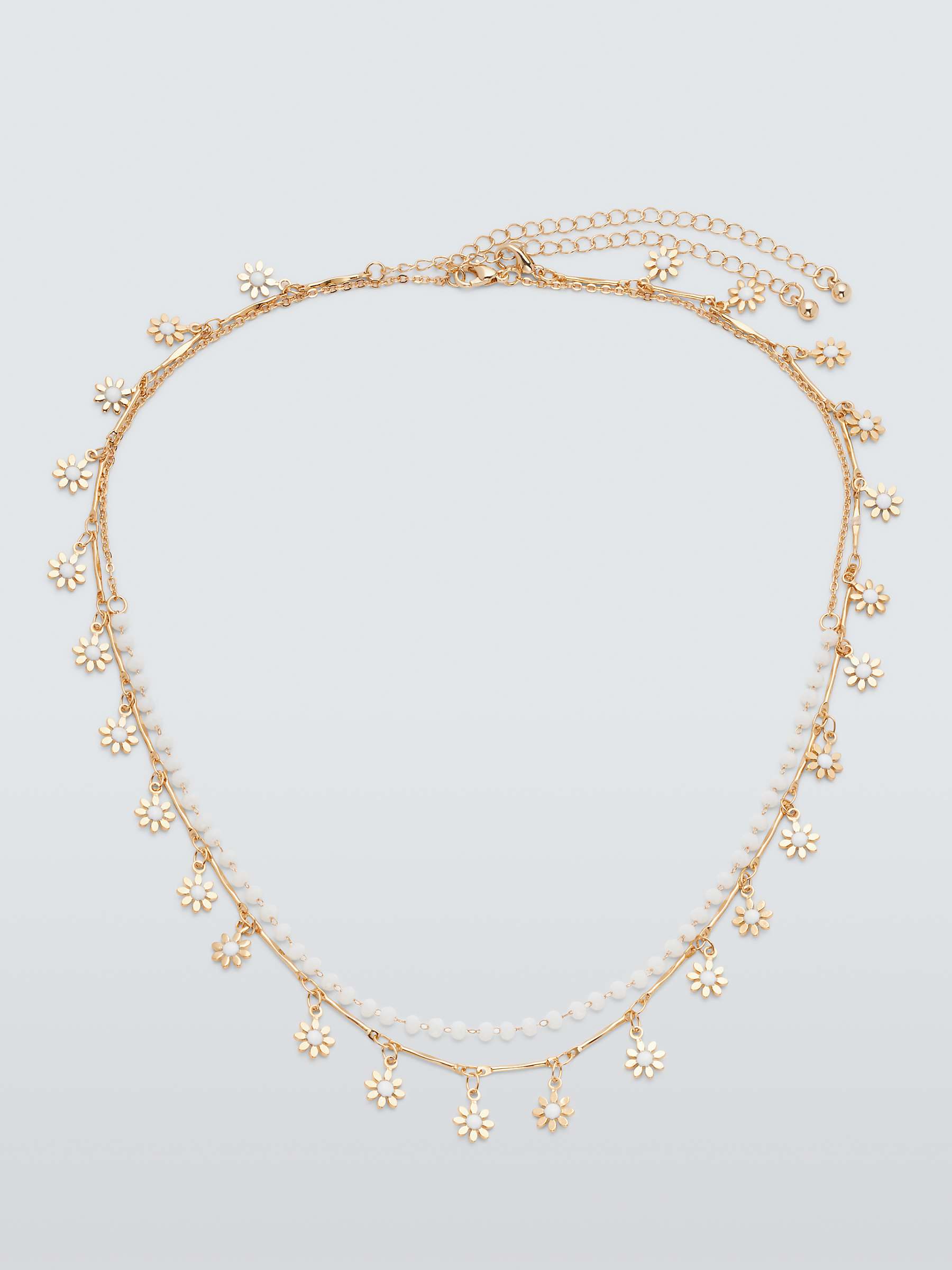 Buy John Lewis Daisy Drop Beaded Necklace, Pack of 2, Gold Online at johnlewis.com