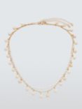 John Lewis Daisy Drop Beaded Necklace, Pack of 2, Gold