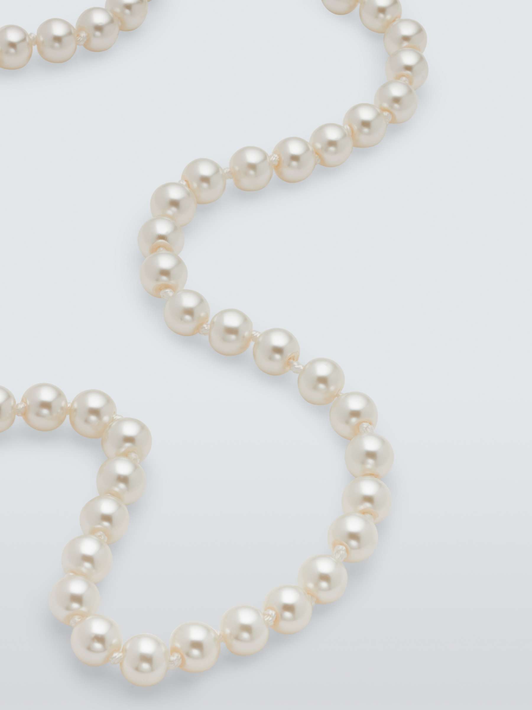 Buy John Lewis Double Row Faux Pearl Necklace, Cream Online at johnlewis.com