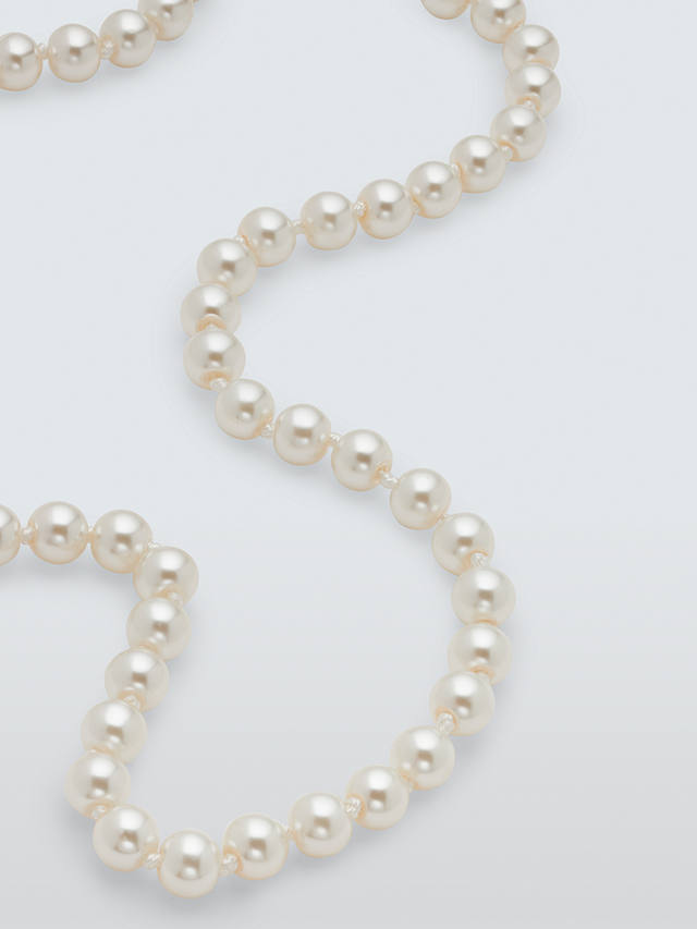 John Lewis Double Row Faux Pearl Necklace, Cream