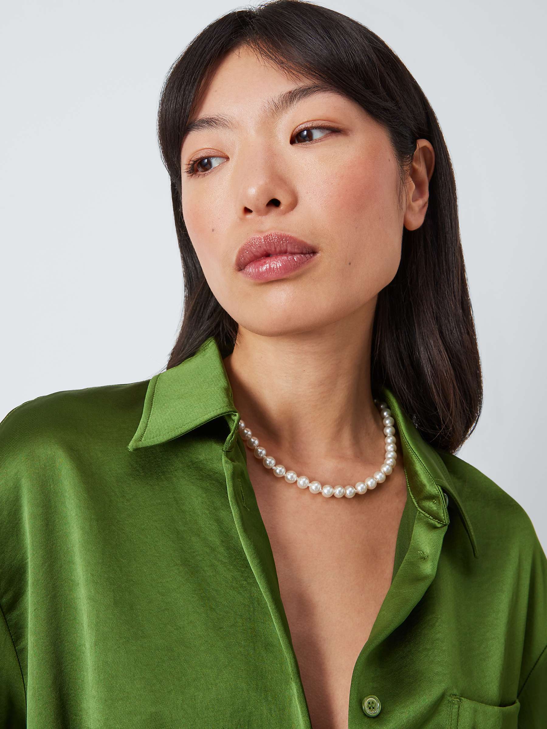Buy John Lewis Double Row Faux Pearl Necklace, Cream Online at johnlewis.com