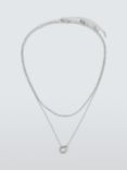 John Lewis Layered Cubic Zirconia Rings Necklace, Silver