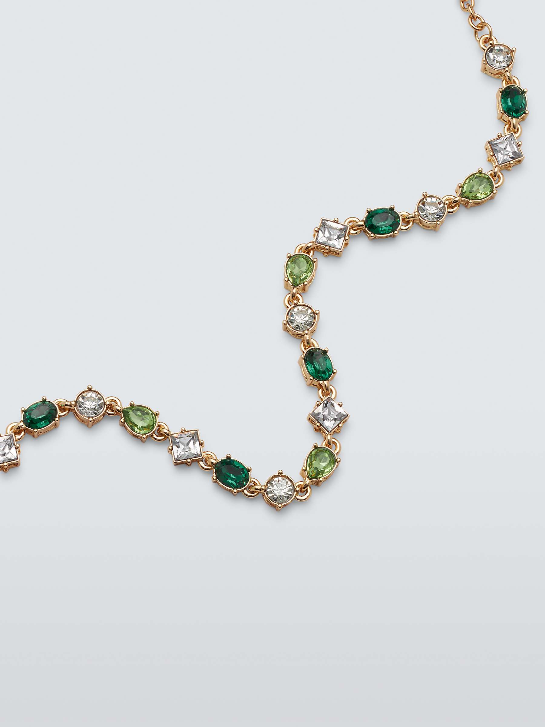 Buy John Lewis Crystal Chain Necklace, Gold/Green Online at johnlewis.com