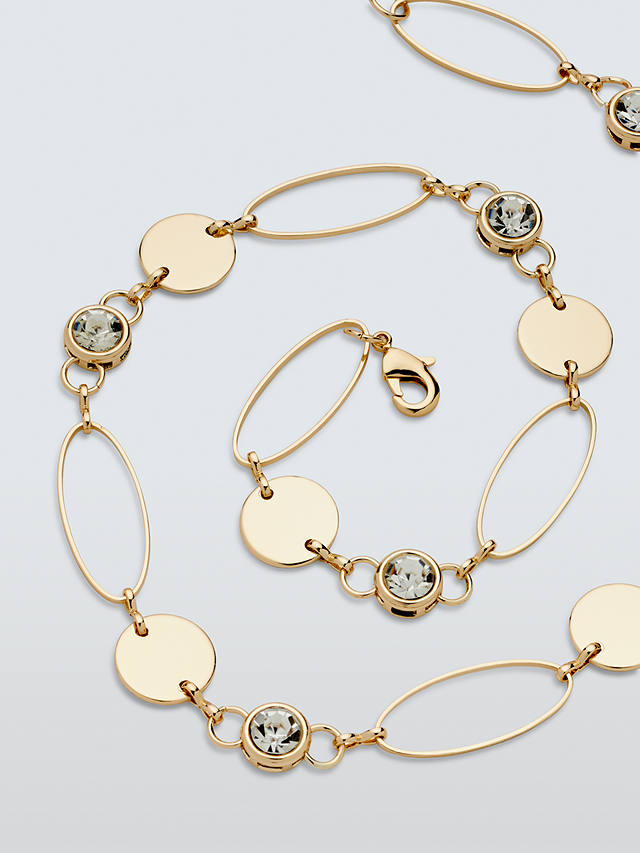 John Lewis Multi Shape Crystal Detail Necklace, Gold