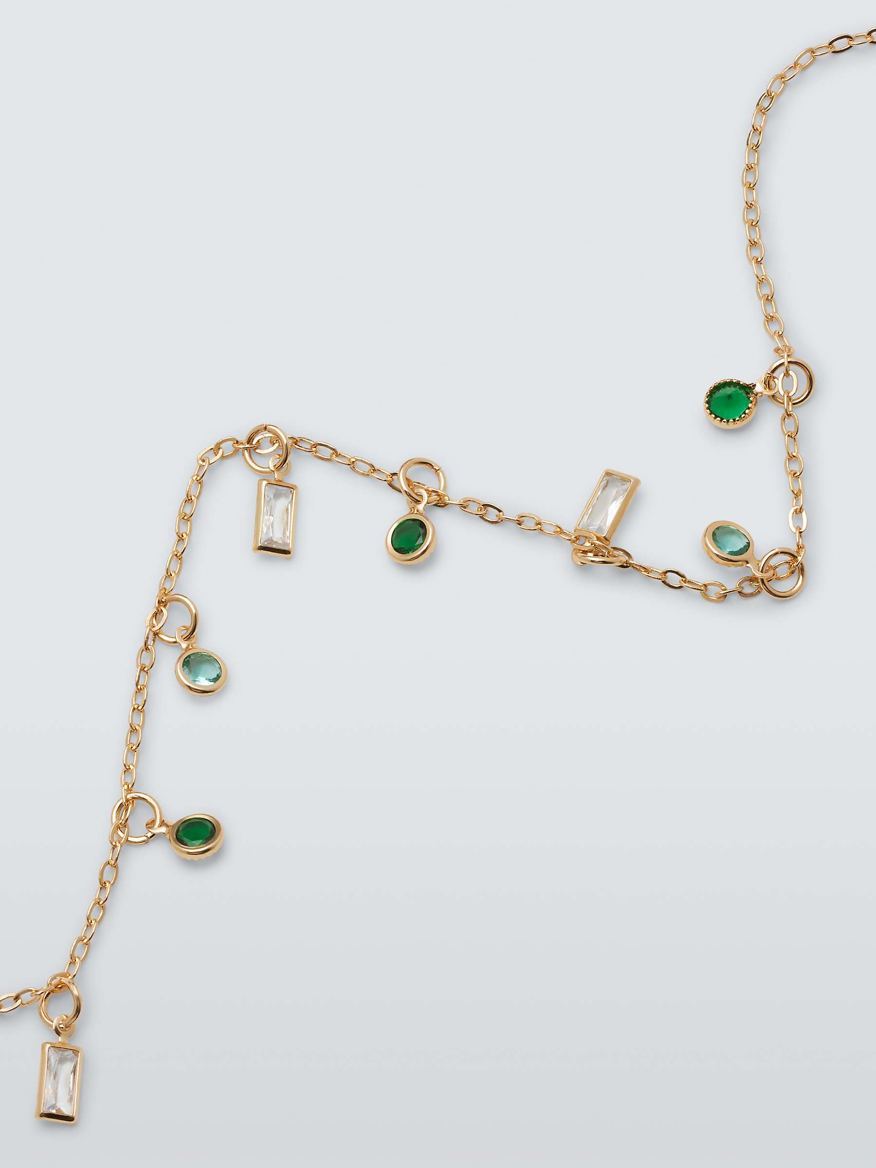 Buy John Lewis Droplet Crystal Chain Necklace, Gold/Green Online at johnlewis.com