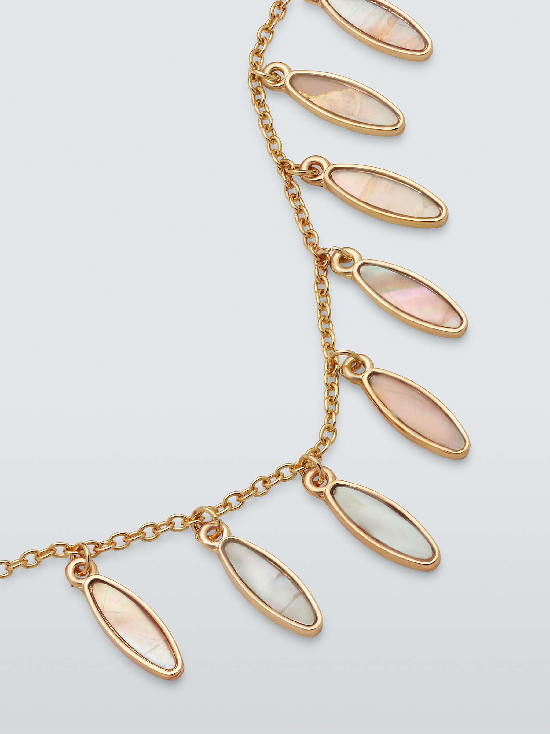 Buy John Lewis Shell Droplets Chain Necklace, Gold/Natural Online at johnlewis.com