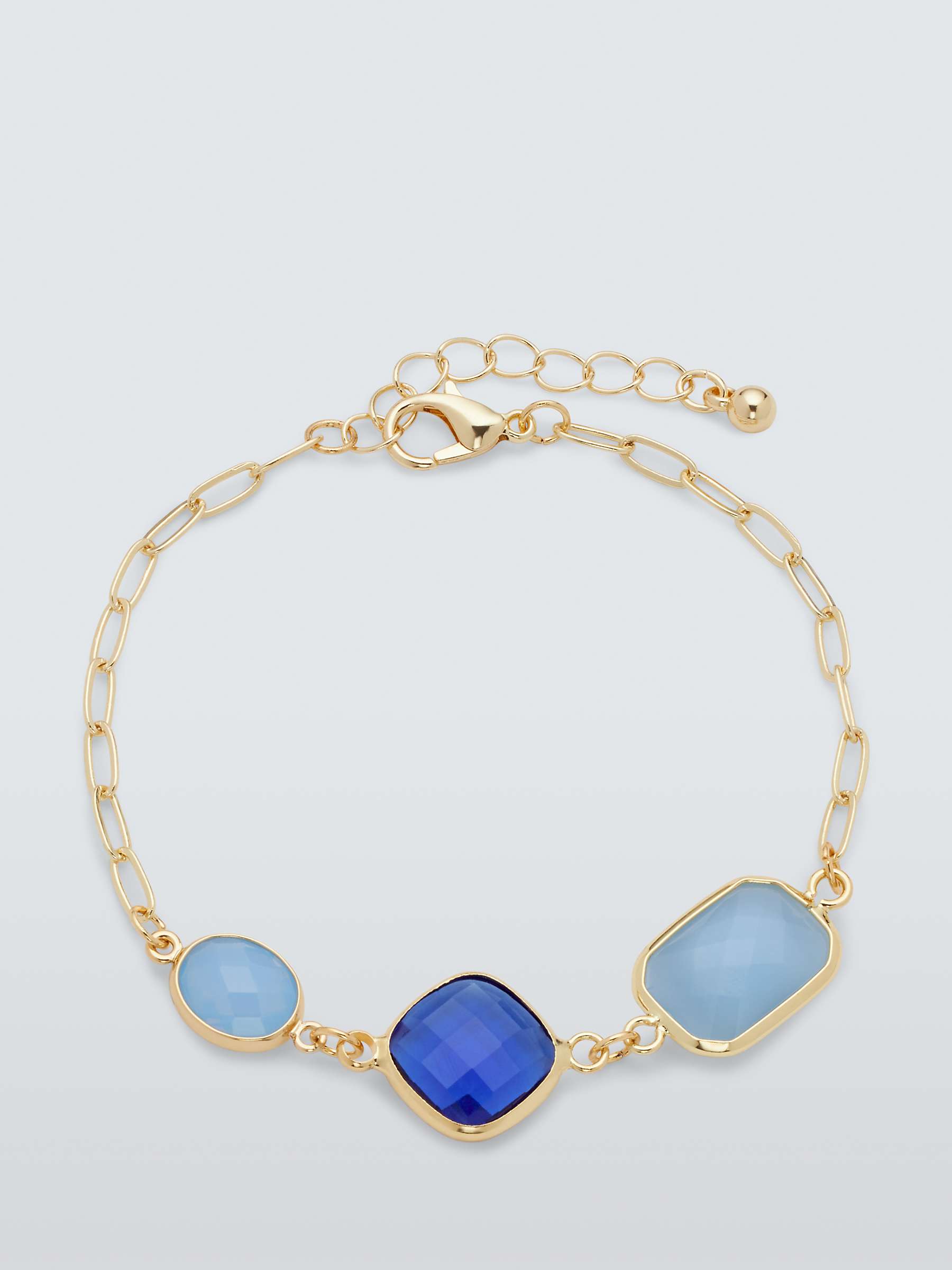 Buy John Lewis Glass & Semi Precious Stone Bracelet, Gold/Blue Online at johnlewis.com
