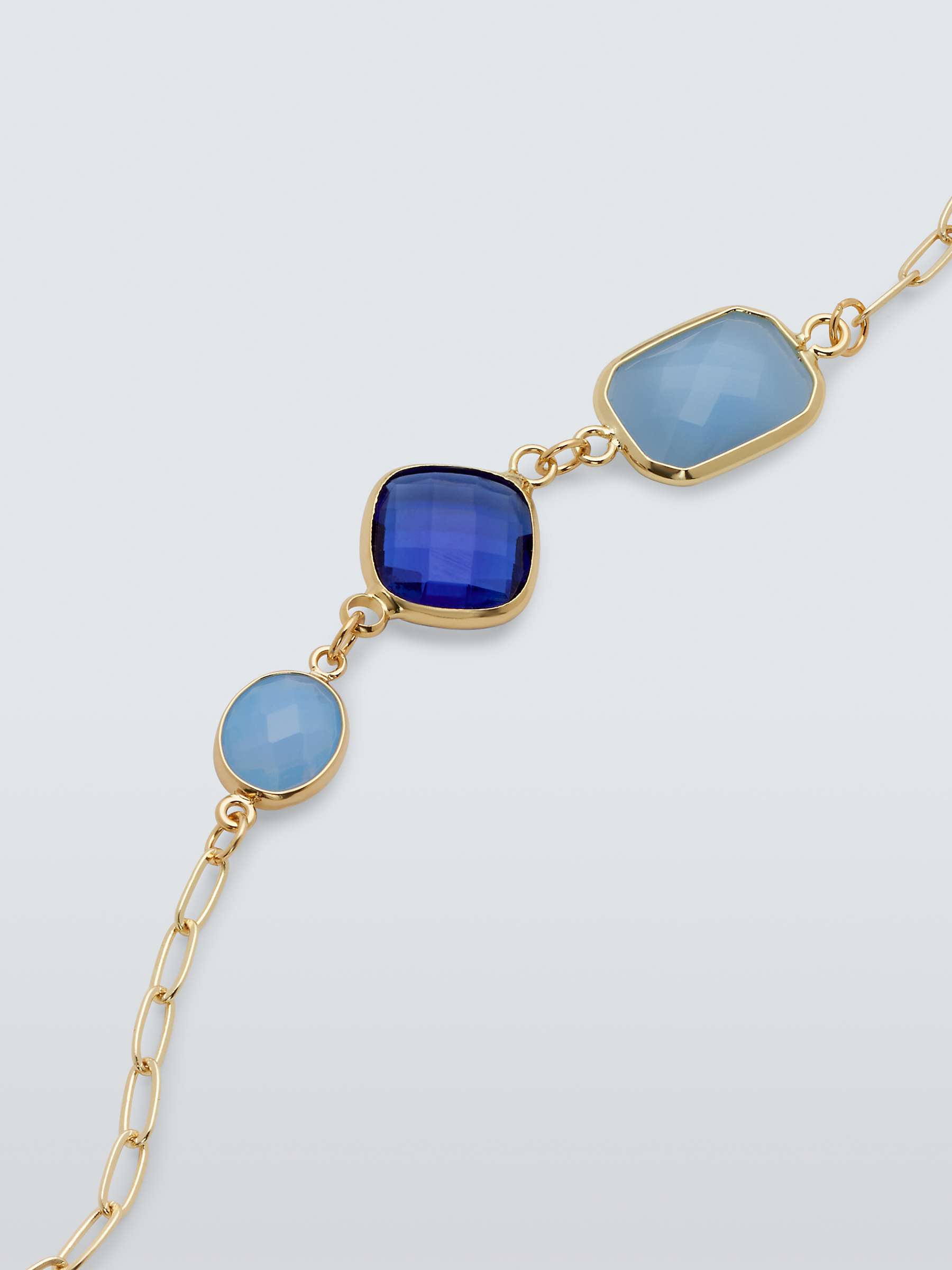 Buy John Lewis Glass & Semi Precious Stone Bracelet, Gold/Blue Online at johnlewis.com