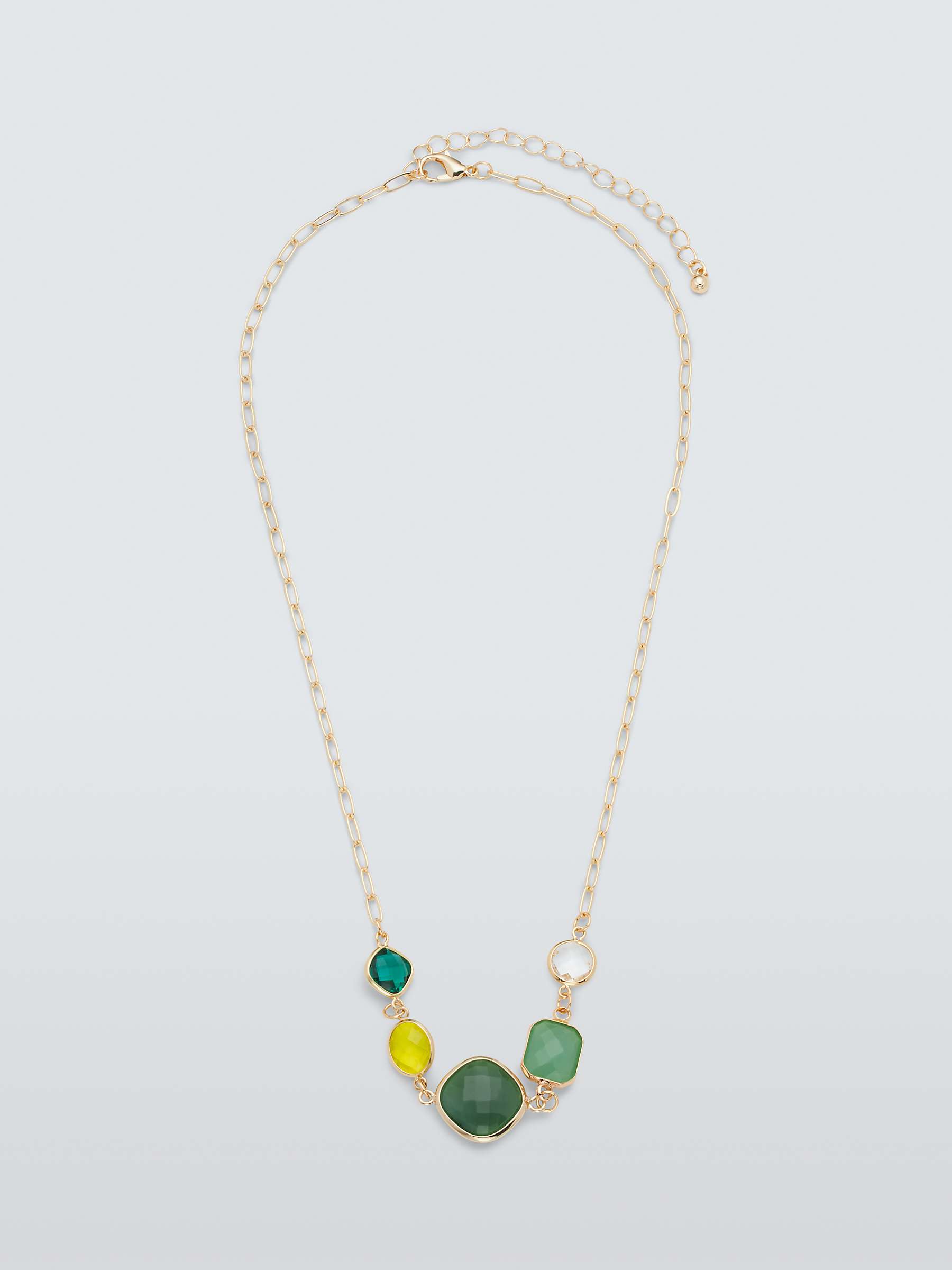 Buy John Lewis Textured Glass Aventurine Necklace, Gold/Green Online at johnlewis.com