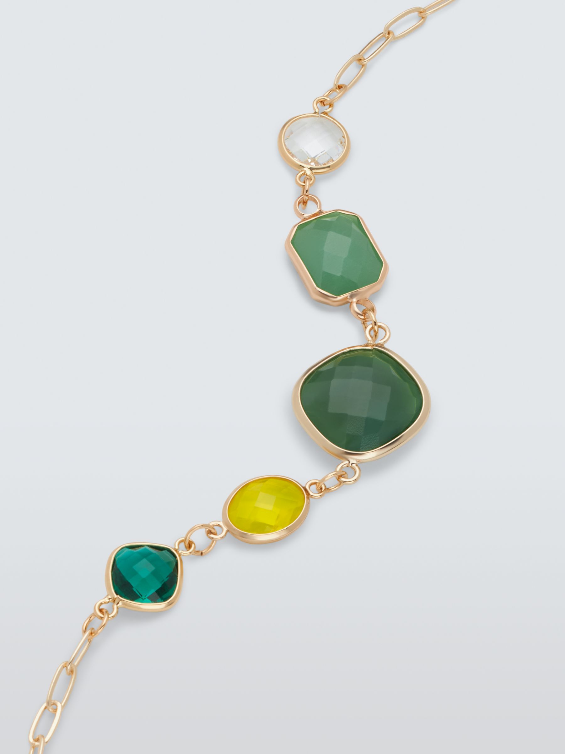 Buy John Lewis Textured Glass Aventurine Necklace, Gold/Green Online at johnlewis.com