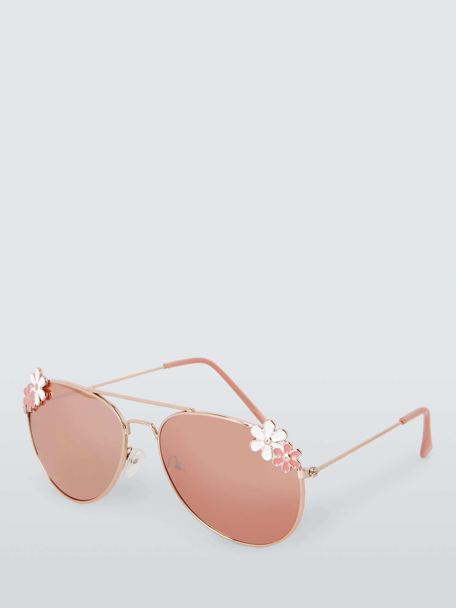 Buy John Lewis Kids' Flower Aviator Sunglasses, Pink Online at johnlewis.com