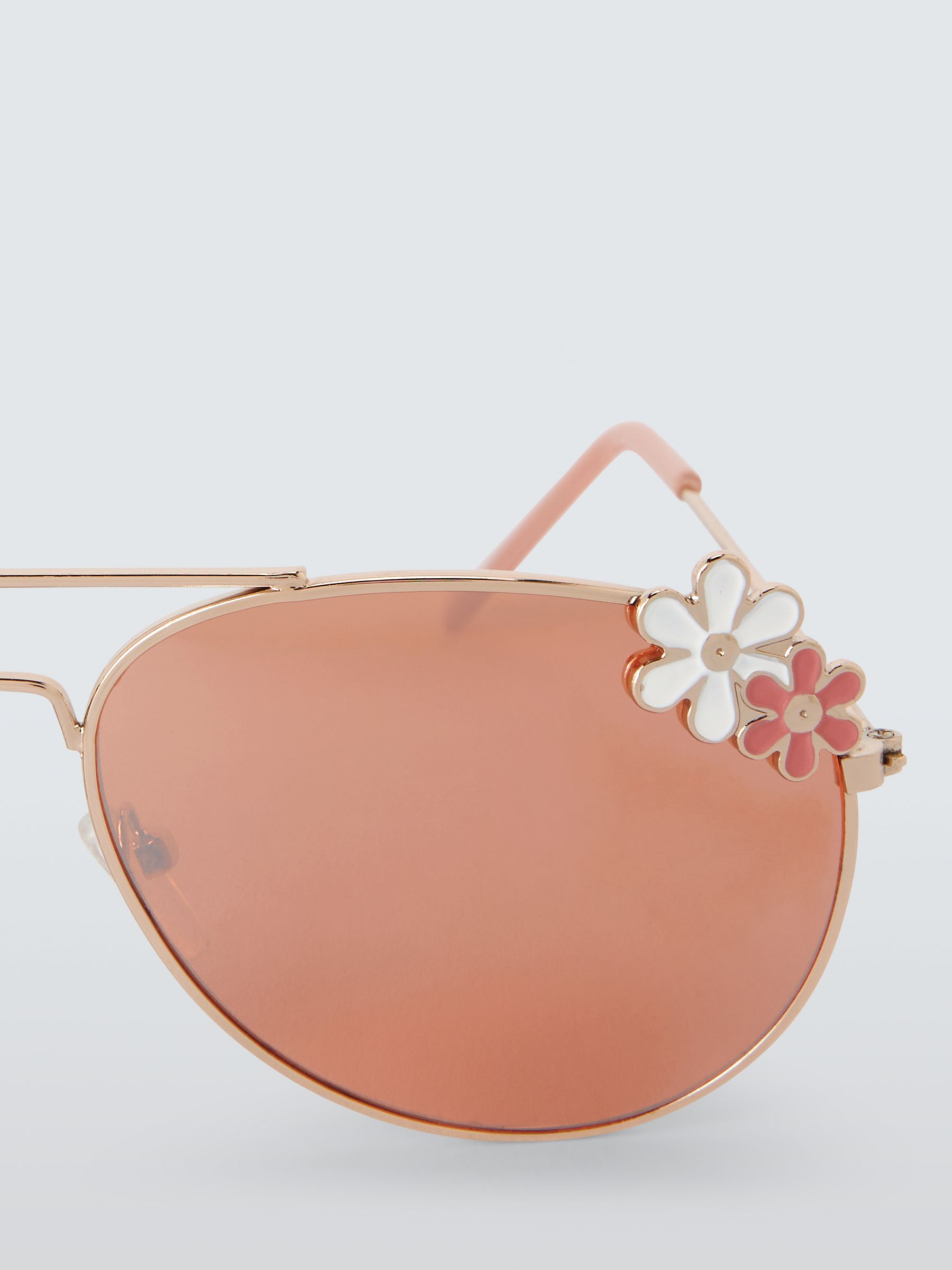John Lewis Kids' Flower Aviator Sunglasses, Pink