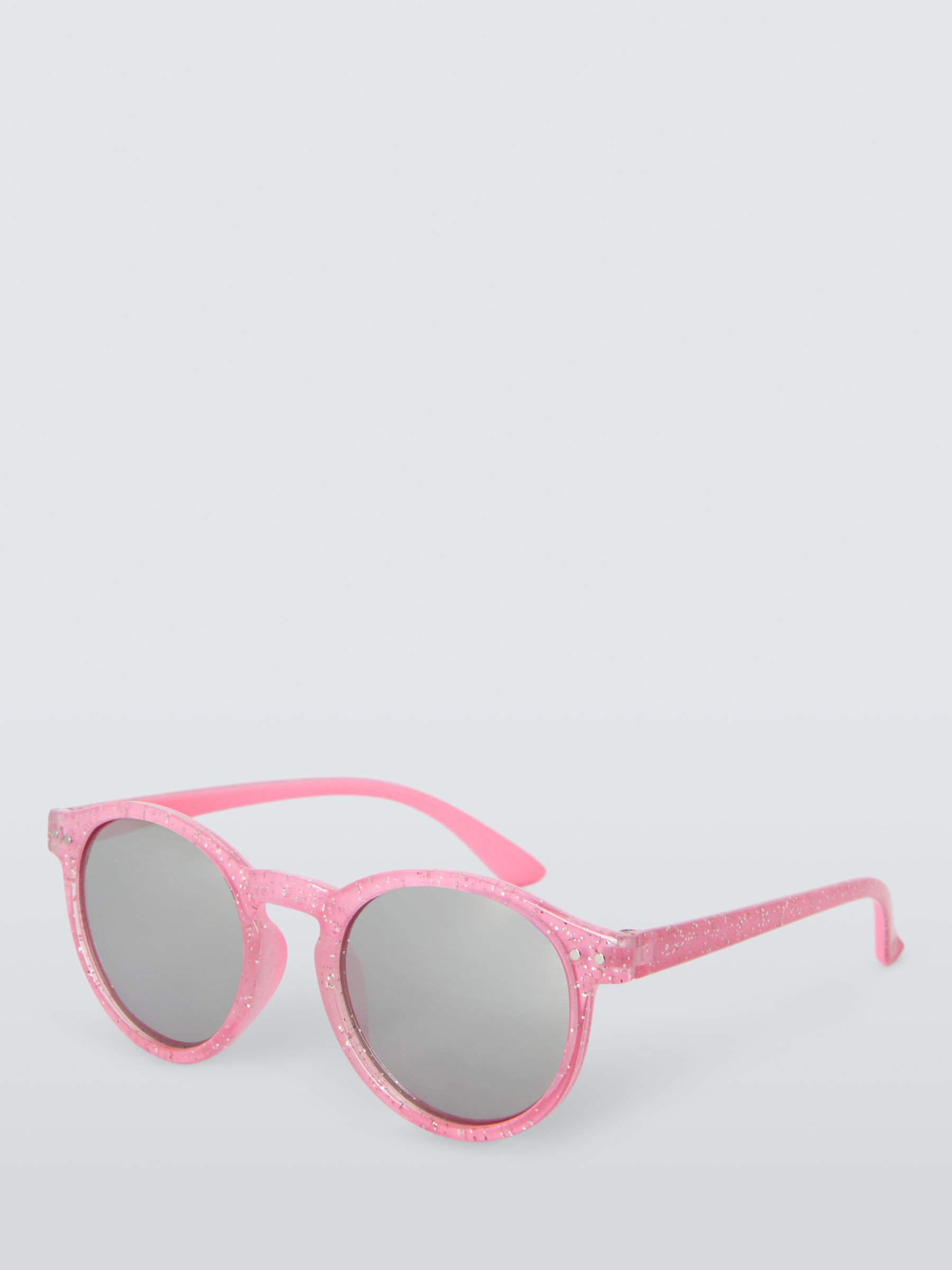 John Lewis Kids' Preppy Glitter Round Sunglasses, Pink