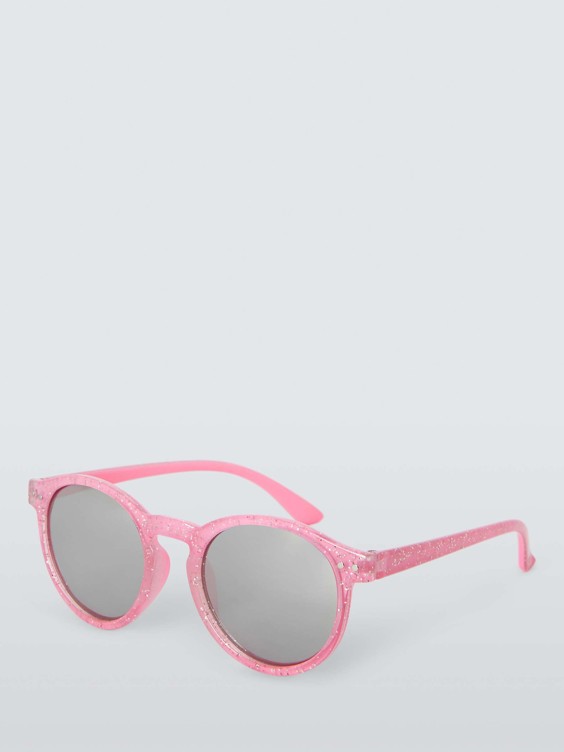 Buy John Lewis Kids' Preppy Glitter Round Sunglasses, Pink Online at johnlewis.com