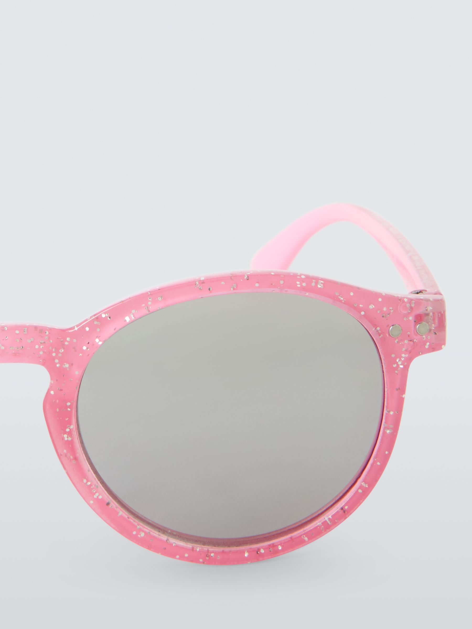 John Lewis Kids' Preppy Glitter Round Sunglasses, Pink