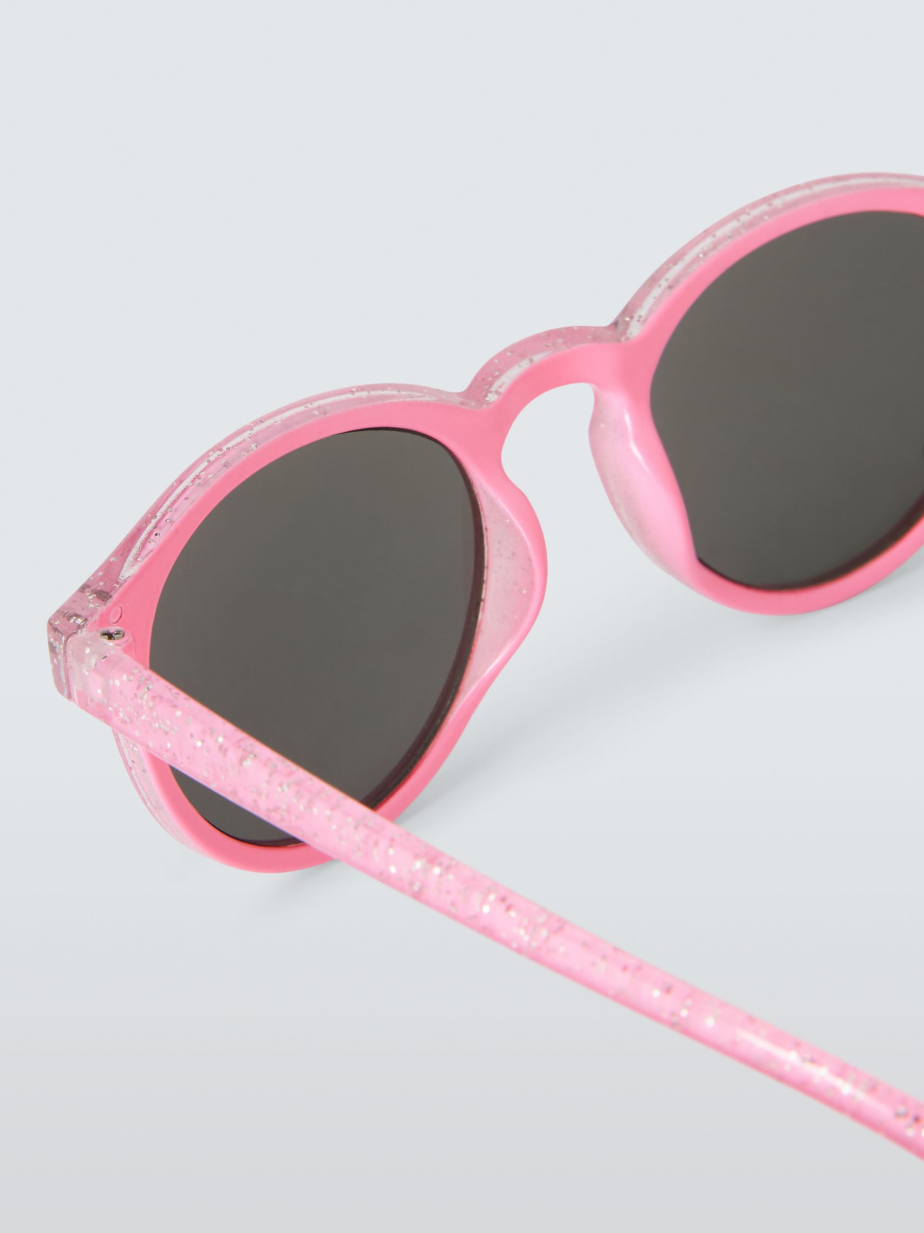 Buy John Lewis Kids' Preppy Glitter Round Sunglasses, Pink Online at johnlewis.com