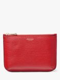 Aspinal of London Medium Ella Pebble Grain Leather Pouch, Cardinal Red