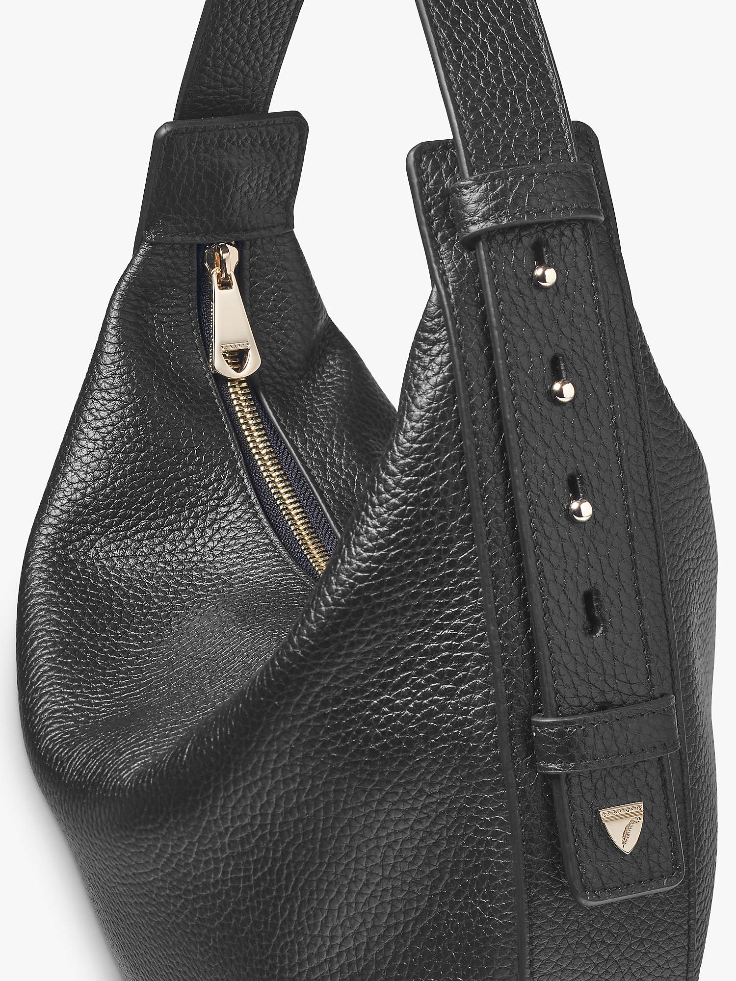 Buy Aspinal of London Pebble Leather Crescent Hobo Bag Online at johnlewis.com
