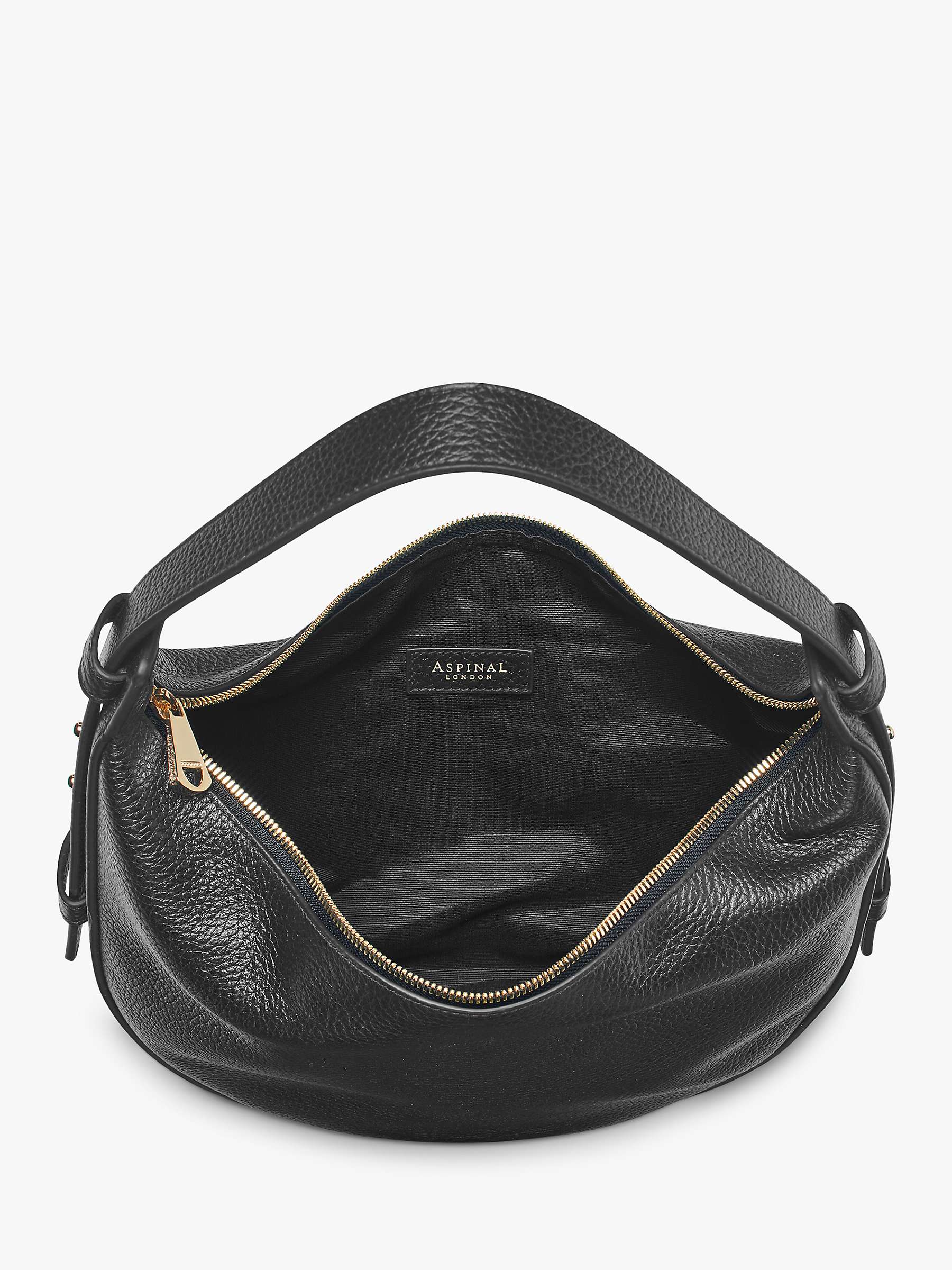 Buy Aspinal of London Pebble Leather Crescent Hobo Bag Online at johnlewis.com