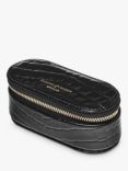 Aspinal of London Patent Crocodile Effect Leather Handbag Tidy, Black