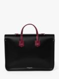 Cambridge Satchel The Music Case Celtic Grain Leather Bag, Black/Red