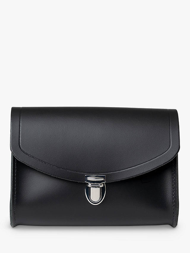 Cambridge Satchel The Medium Pushlock Leather Shoulder Bag, Black