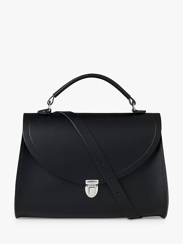 Cambridge Satchel Poppy Leather Grab Bag, Black at John Lewis & Partners
