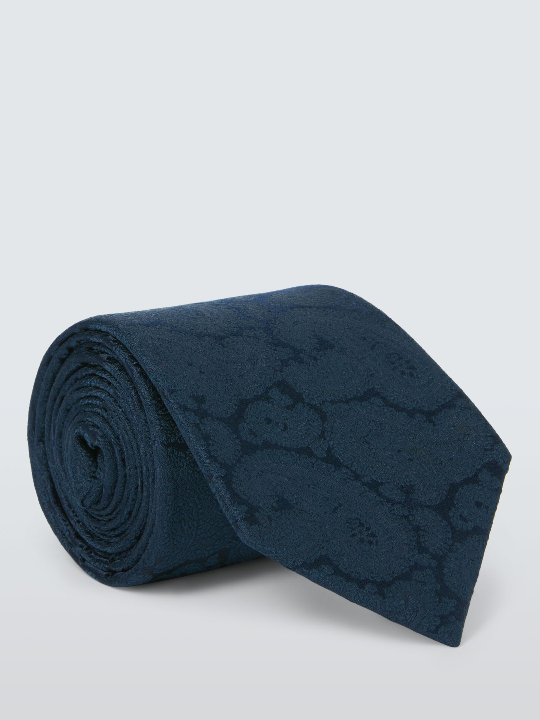 John Lewis Silk Paisley Tie, Navy