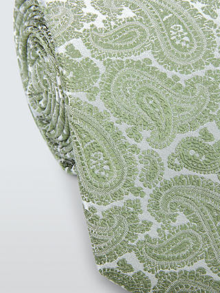 John Lewis Silk Paisley Tie, Green