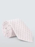 John Lewis Linen and Silk Mini Spot Tie, Pale Pink