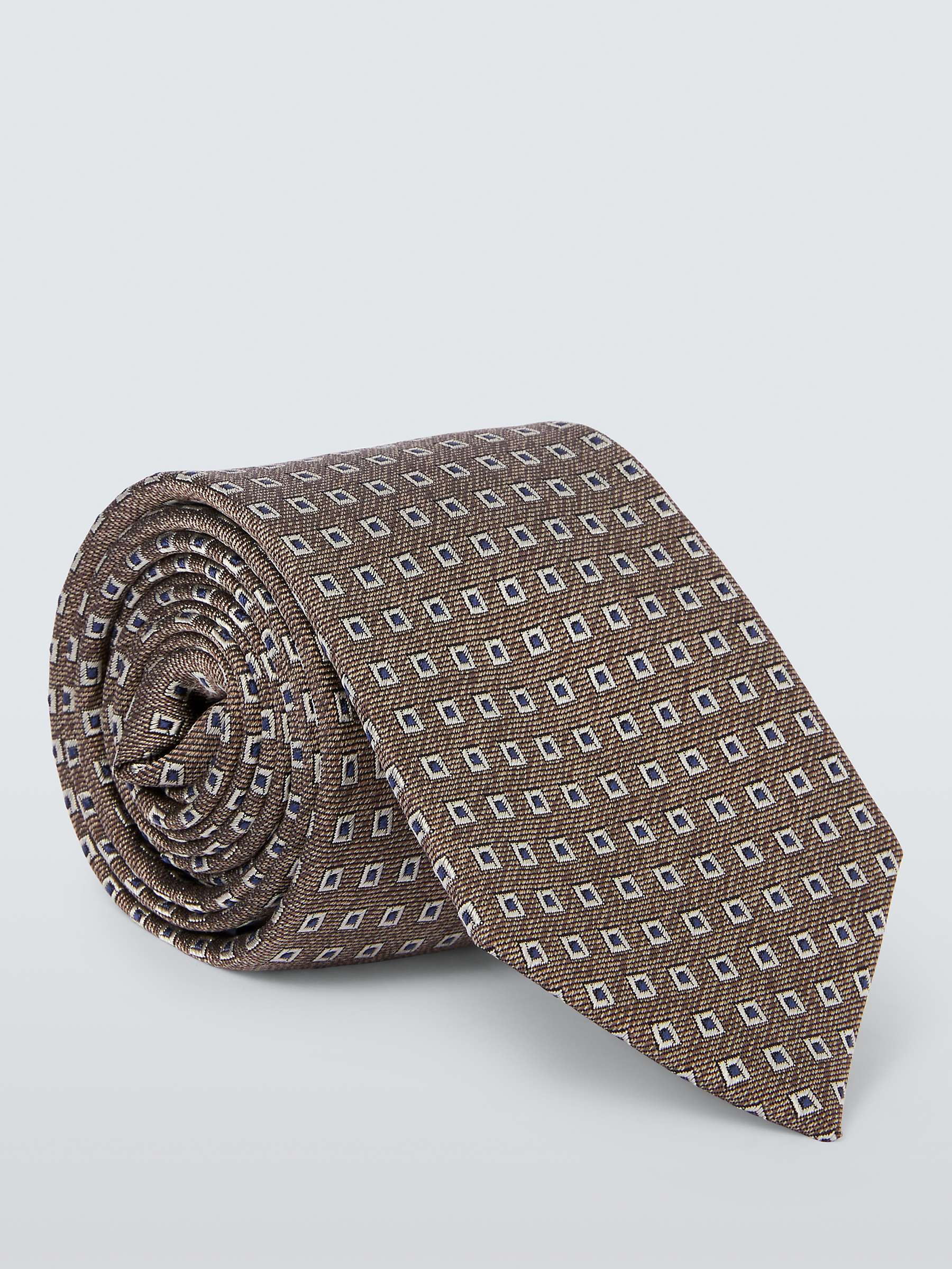 Buy John Lewis Tile Silk Tie, Brown Online at johnlewis.com