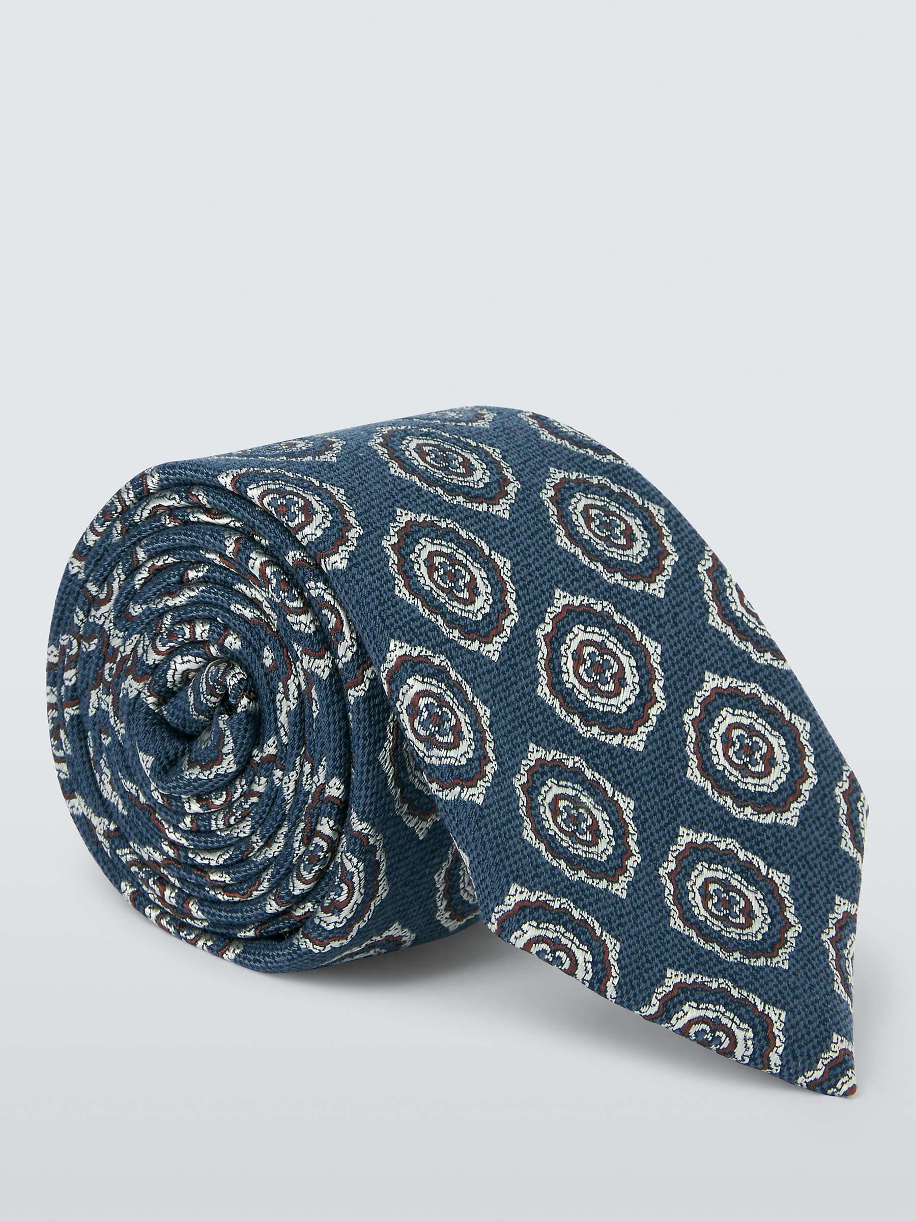 Buy John Lewis Woven Foulard Tie, Navy Online at johnlewis.com