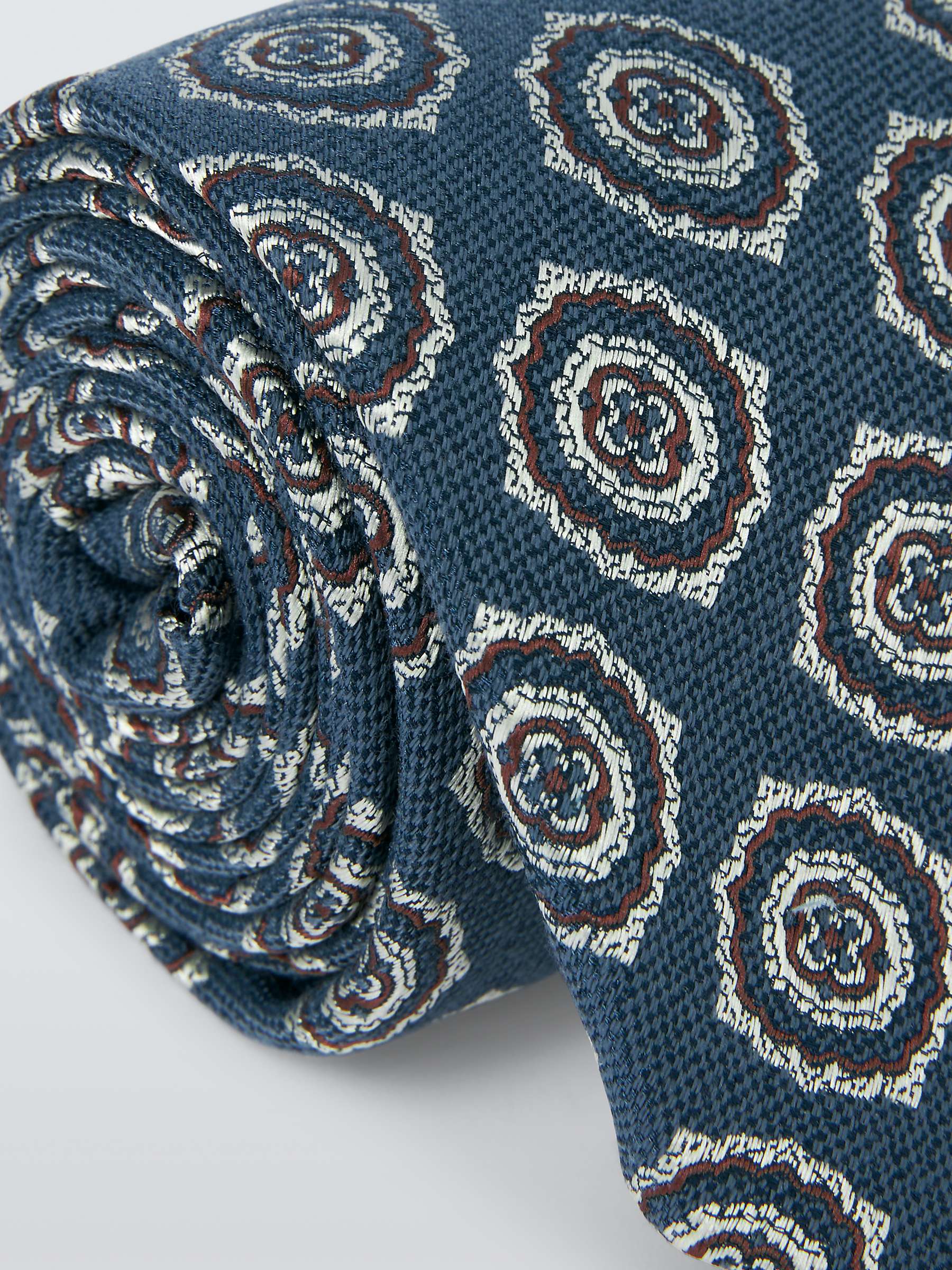 Buy John Lewis Woven Foulard Tie, Navy Online at johnlewis.com