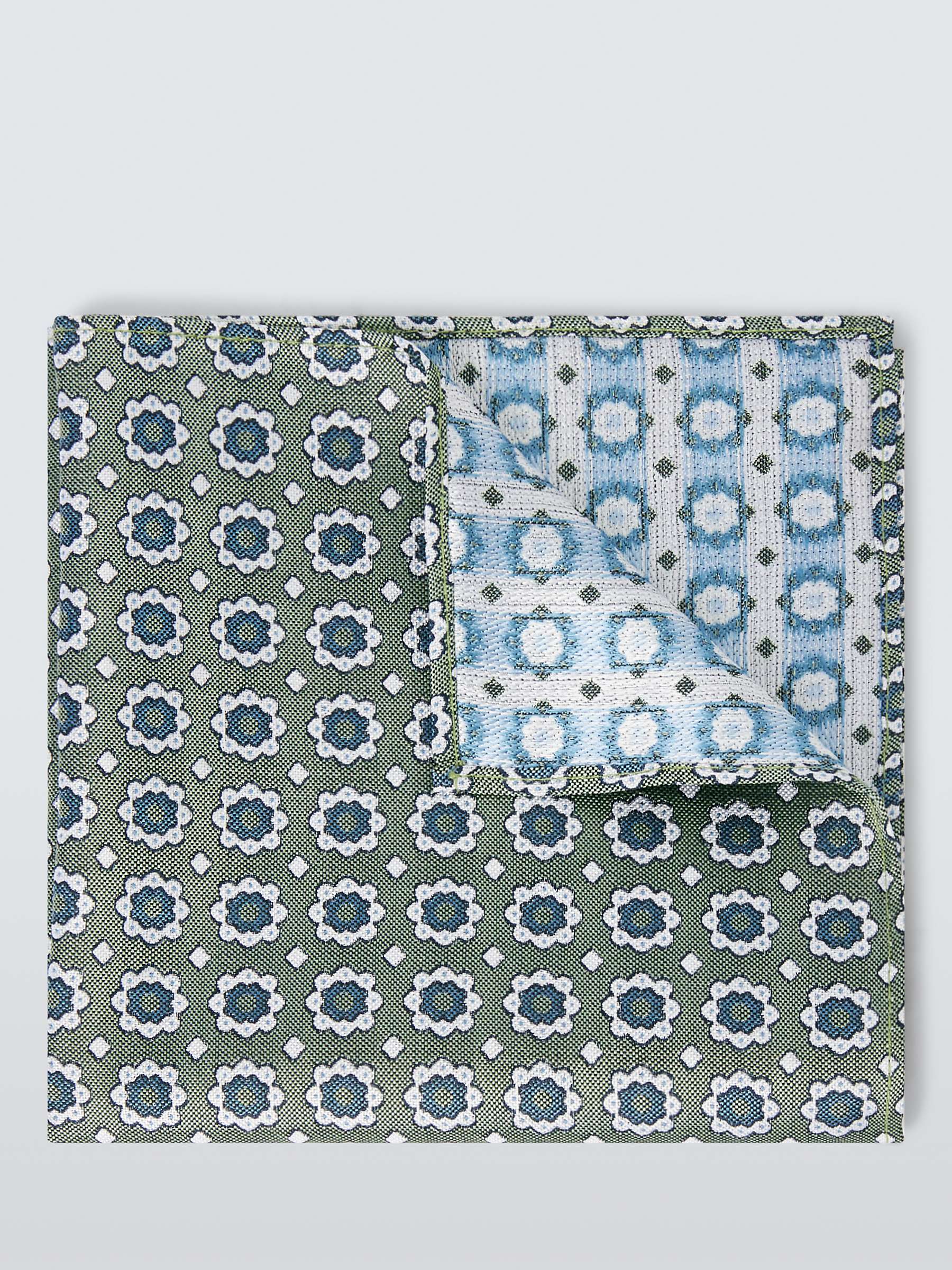 Buy John Lewis Silk Floral Print Pocket Square, Green/Multi Online at johnlewis.com