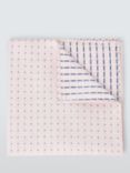 John Lewis Silk & Linen Spot Pocket Square, Pink