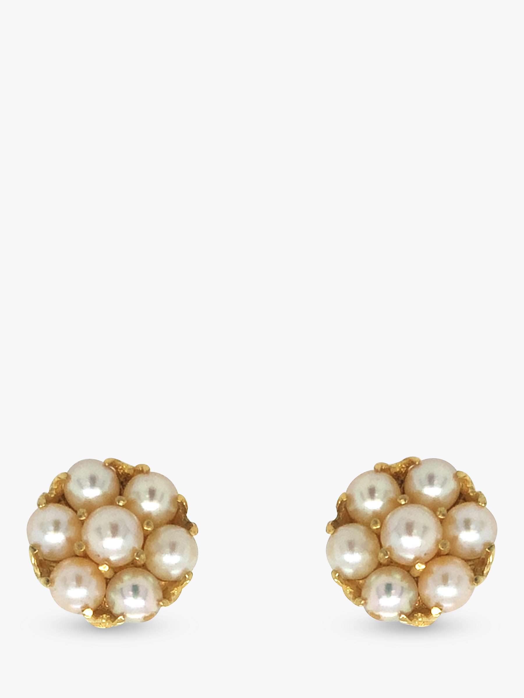 Vintage Fine Jewellery Second Hand 9ct Yellow Gold Pearl Cluster Stud ...