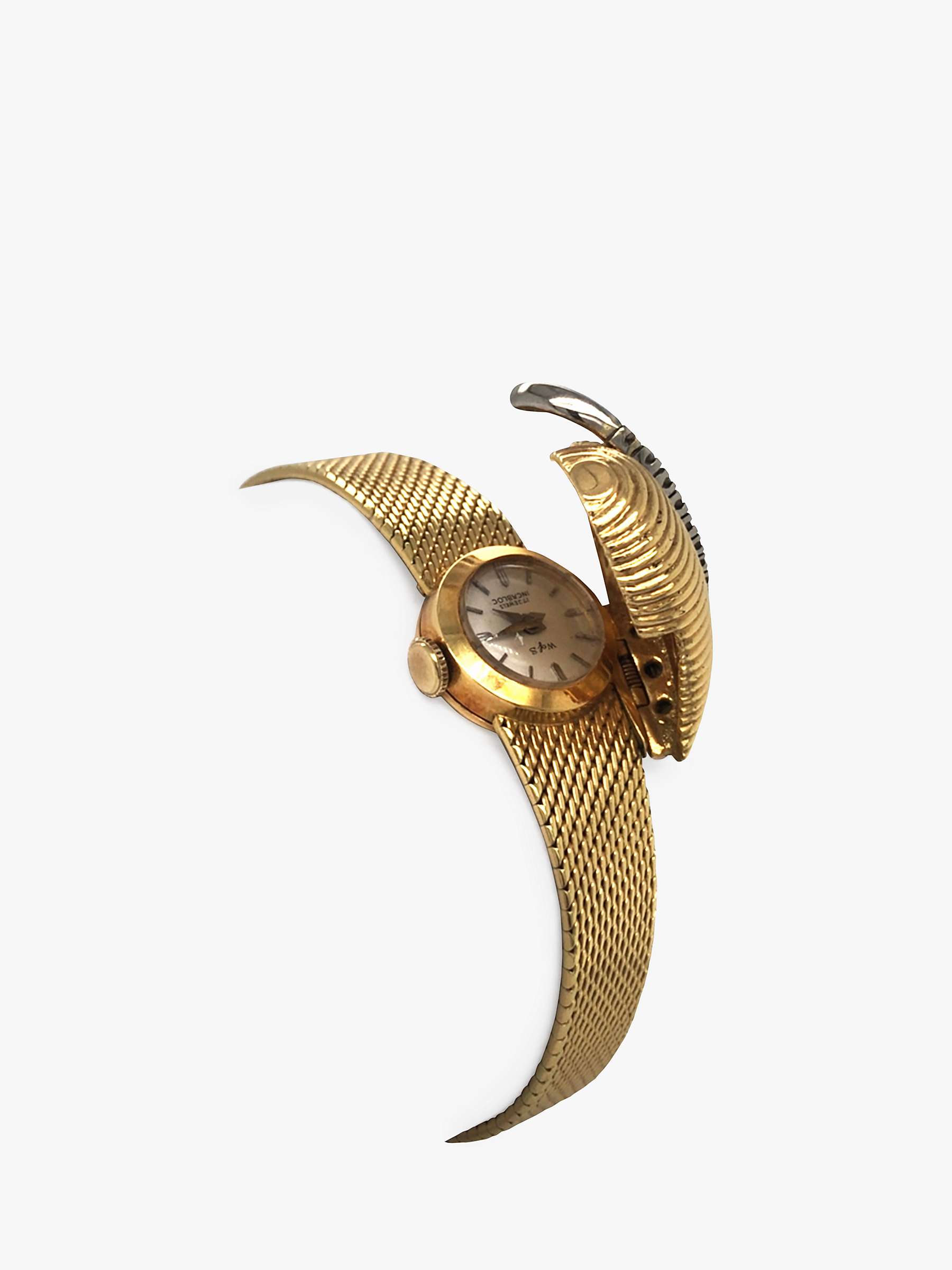 Buy Vintage Fine Jewellery Second Hand 18ct Yellow Gold Diamond Leaf Wrist Watch, Dated London 1960 Online at johnlewis.com