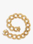 Vintage Fine Jewellery Second Hand 9ct Yellow Gold Fancy Curb Link Bracelet, Dated London 1977