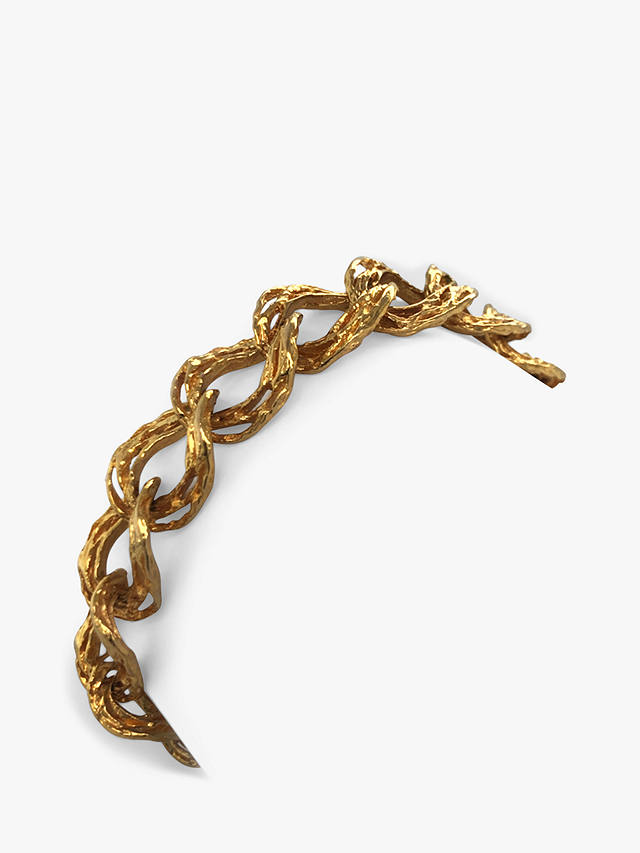 Vintage Fine Jewellery Second Hand 9ct Yellow Gold Fancy Curb Link Bracelet, Dated London 1977
