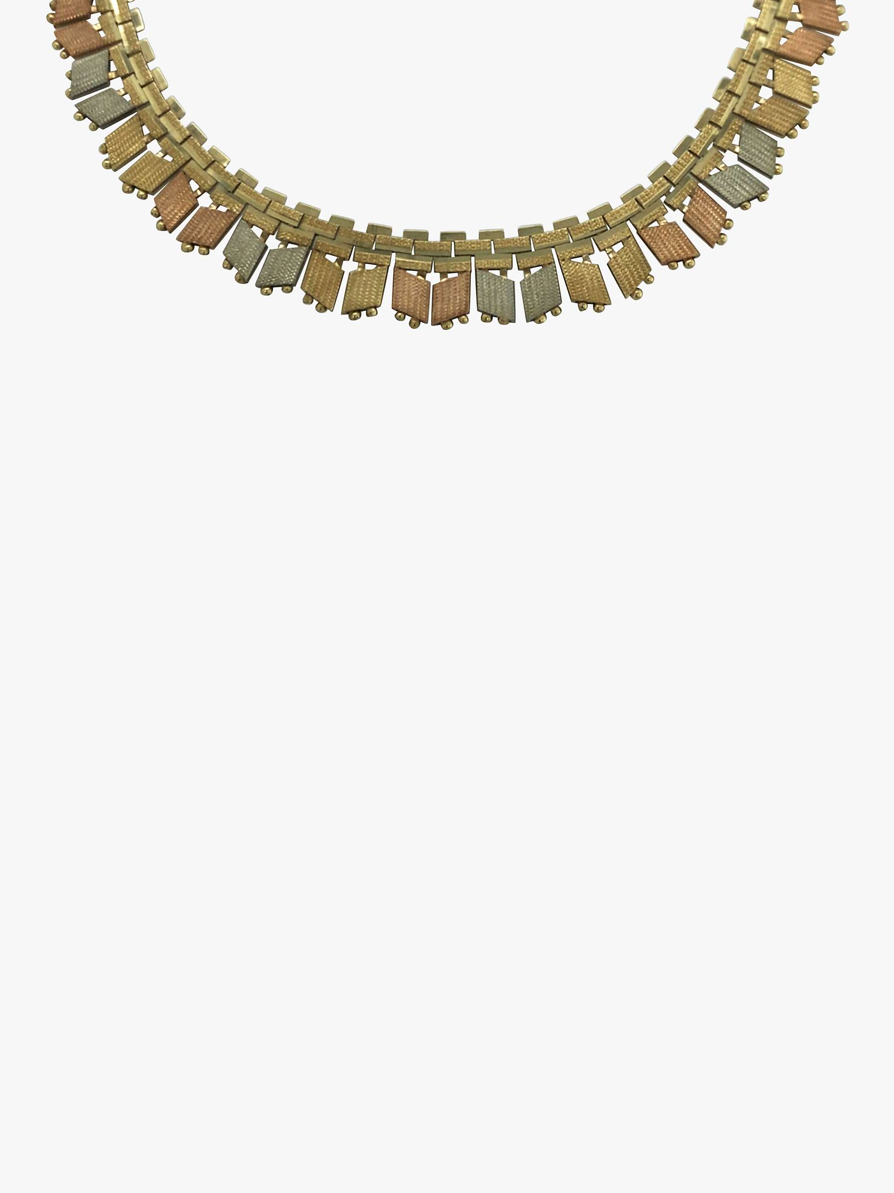 Buy Vintage Fine Jewellery Second Hand 9ct Yellow, Rose & White Fringe Collar Necklace, Dated London 1978 Online at johnlewis.com