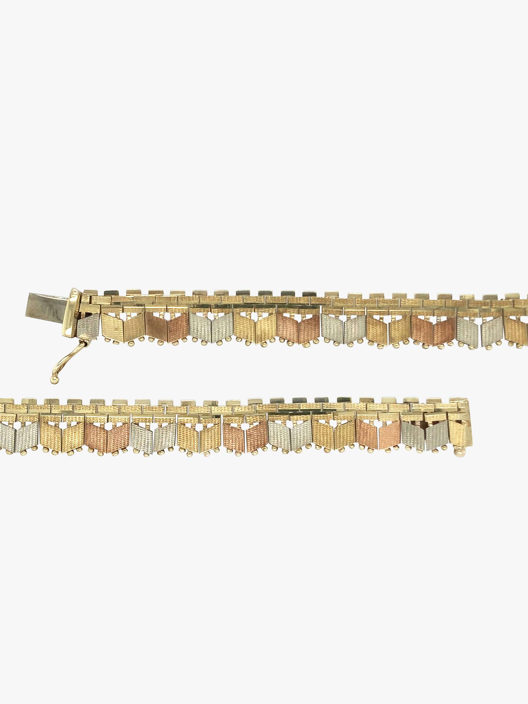 Buy Vintage Fine Jewellery Second Hand 9ct Yellow, Rose & White Fringe Collar Necklace, Dated London 1978 Online at johnlewis.com
