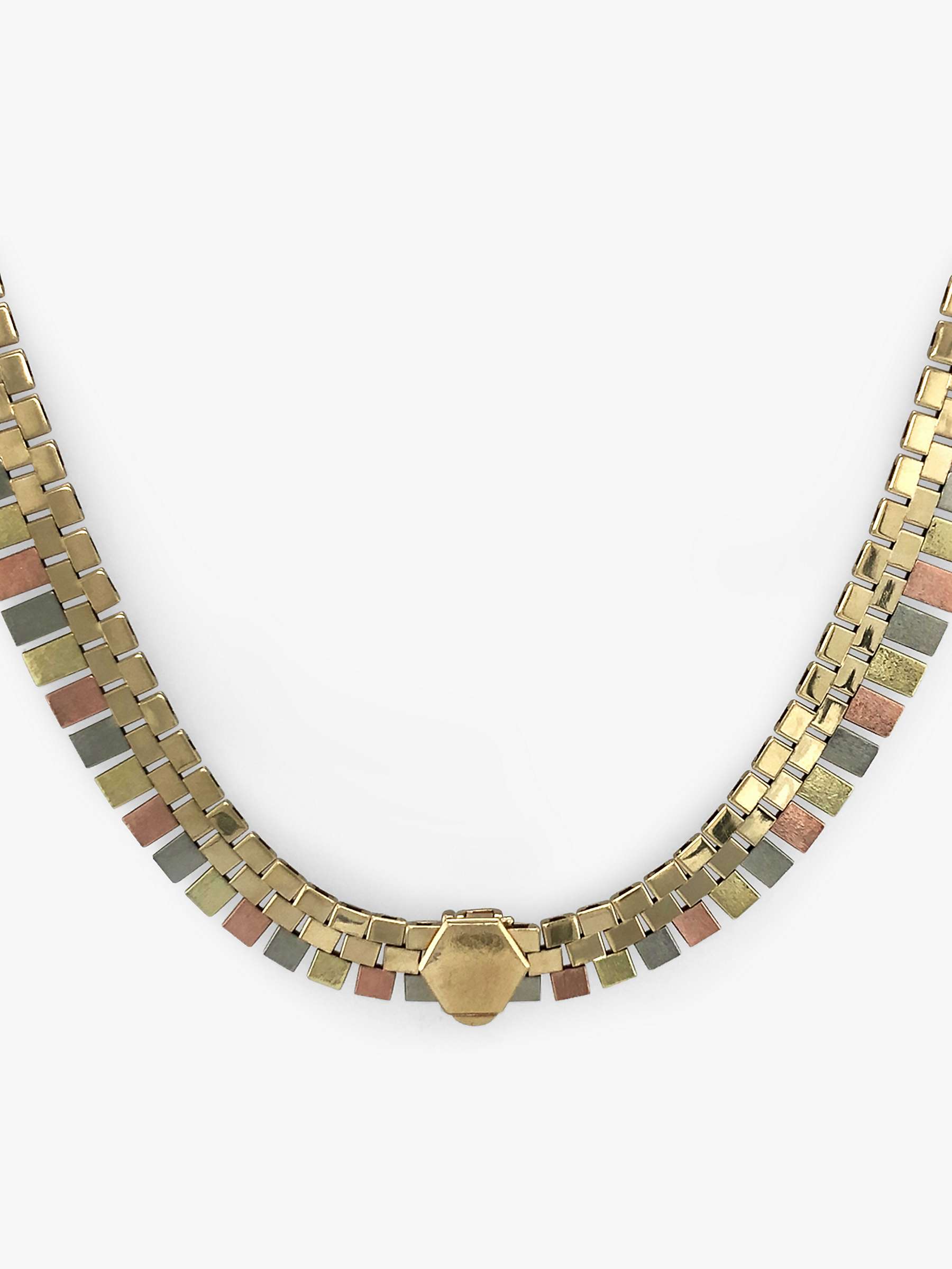 Buy Vintage Fine Jewellery Second Hand 9ct Yellow, Rose & White Fringe Collar Necklace, Dated Circa 1960s Online at johnlewis.com