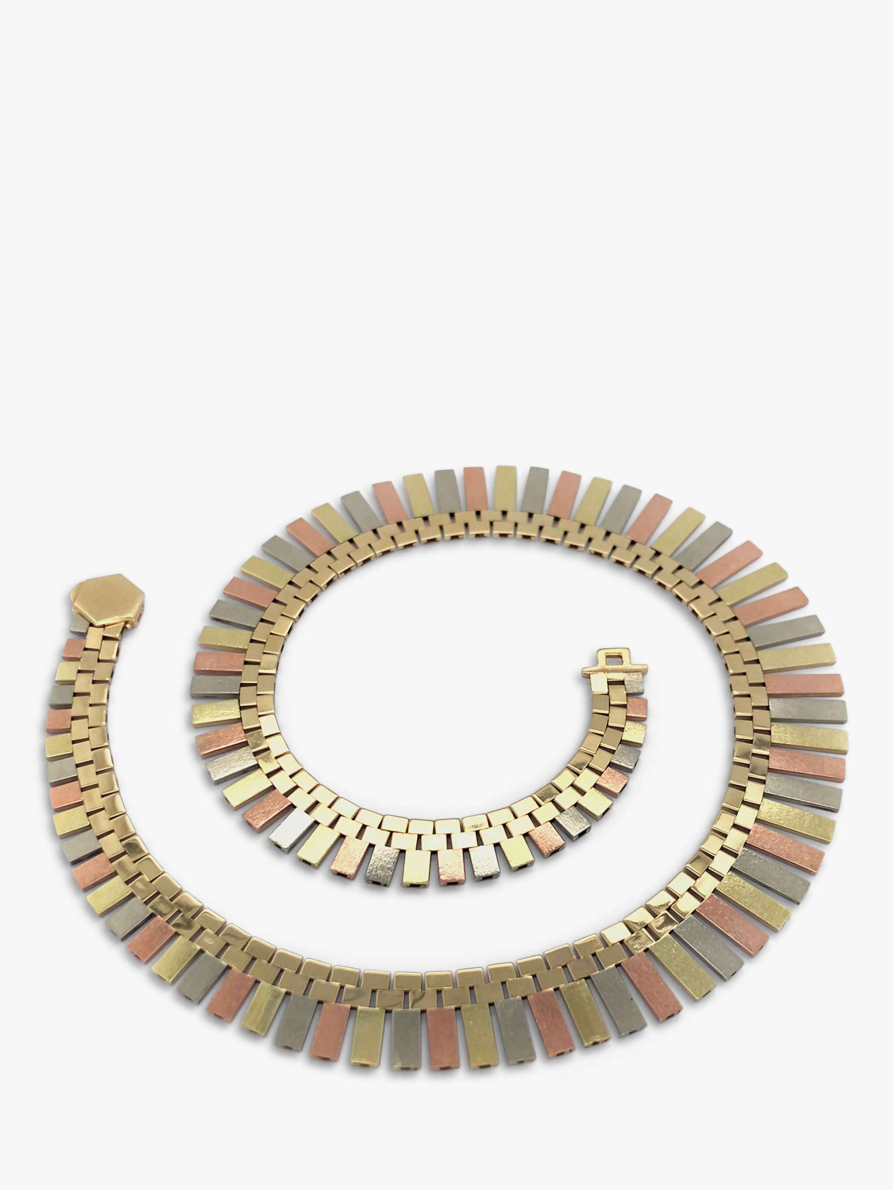 Buy Vintage Fine Jewellery Second Hand 9ct Yellow, Rose & White Fringe Collar Necklace, Dated Circa 1960s Online at johnlewis.com
