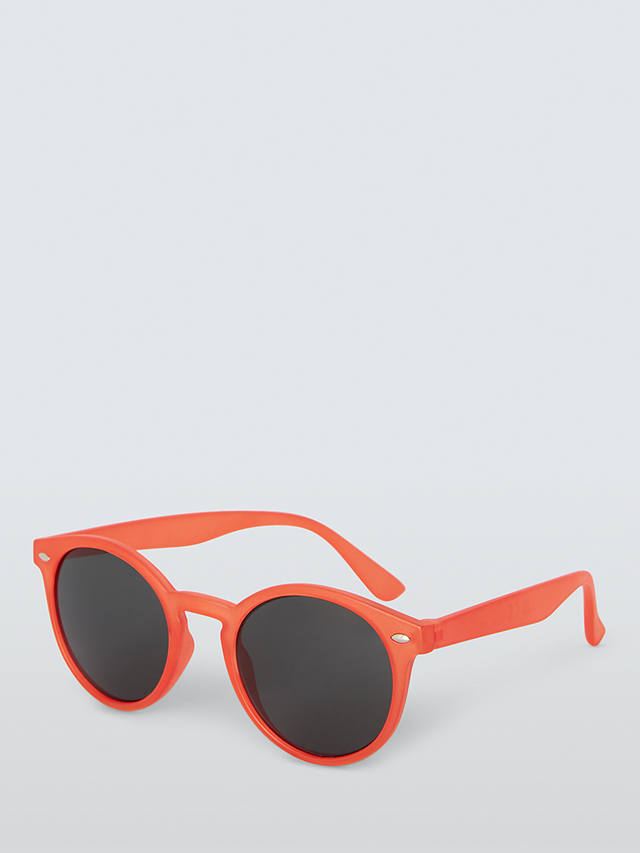 John Lewis Kids' Preppy Round Sunglasses, Frosted Orange
