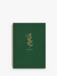 John Lewis A5 Leaf Notebook, Green
